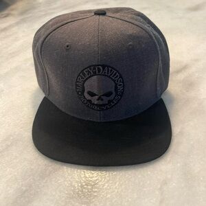 Black and gray adjustable Harley Davidson hat